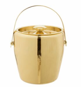 Eiskübel GOLD aus hochwertigem Metall mit glänzender goldener Oberfläche für stilvolle Getränkepräsentation