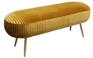 Bank SURI Gelb L120 Modernes Design Gartenbank aus robustem Material Sitzbank für Terrasse und Balkon