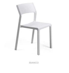 Nardi Trill Bistrot bianco moderner weißer Bistrostuhl aus robustem Material ideal für Terrasse und Garten