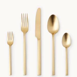Besteck-Set 20 teilig in mattem Gold für stilvolles Esszimmer