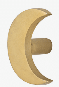Wandhaken Mond aus Metall in Mondform ideal zum Aufhängen von Kleidung und Dekoration