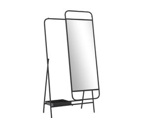 Standspiegel mit integrierter Garderobe aus Holz modern und platzsparend