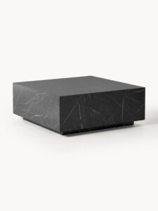 Couchtisch in schwarzer Marmor-Optik quadratisch 90 x 90 cm modern und elegant