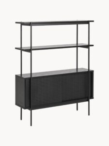 Regal Angus mit Schiebetüren aus Holz in modernem Design zur Aufbewahrung und Organisation