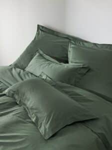 Baumwollsatin Bettdeckenbezug Grün 220 x 240 cm weich und atmungsaktiv für komfortablen Schlaf