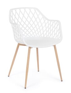 Stuhl OPTIK in Weiß modernes Design komfortabler Sitz ideal für Esszimmer und Büro