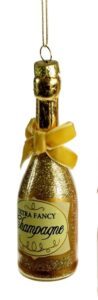 Glasanhänger Champagne GOLD eleganter goldener Schmuckanhänger aus Glas funkelndes Design hochwertig und dekorativ