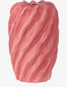 Vase Rowena Pink aus Keramik mit elegantem Design in zartem Rosa