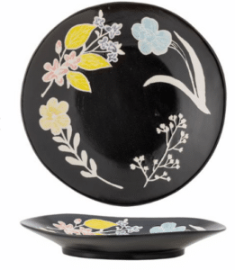 Teller Amberly aus Keramik mit modernem Design in warmen Amber-Tönen