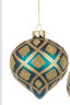 Blaues und goldenes Ornament Dekoration 1 Stück hochwertig festlich elegant