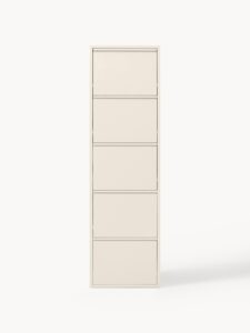 Wand-Schuhschrank mit Klappfächern Höhe 170 cm Breite 50 cm Tiefe 15 cm weiß moderner Flurschrank zur platzsparenden Schuhaufbewahrung