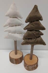 Weihnachtsbäumchen aus Samt 2 teilig elegantes Weihnachtsdekor