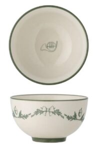 Weihnachtsschüssel Grün Masche aus Keramik mit festlicher grüner Schleife und weihnachtlichem Design