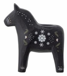 Kerzenhalter Pferd Schwarz aus Metall dekorativer Kerzenständer für Wohnzimmer und Esszimmer