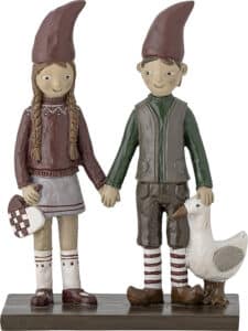 Weihnachtspärchen dekoratives Weihnachtsfiguren-Paar festliche Winterdekoration