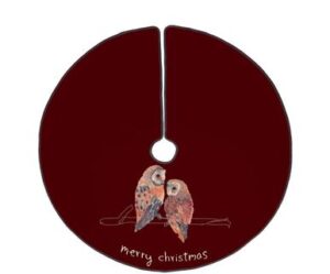 Weihnachtsbaumdecke Owls mit Eulenmotiv aus weichem Stoff festliche Dekoration für den Weihnachtsbaum